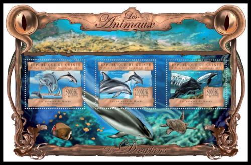 Poštové známky Guinea 2013 Delfíny Mi# 9853-55 Kat 20€