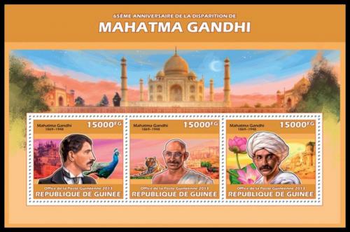 Poštové známky Guinea 2013 Mahátma Gándhí Mi# 10157-59 Kat 18€