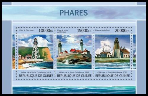 Poštové známky Guinea 2013 Majáky Mi# 9713-15 Kat 18€