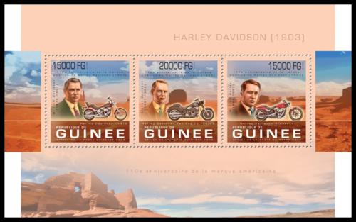 Potov znmky Guinea 2013 Motocykle Harley Davidson Mi# 9890-92 Kat 20