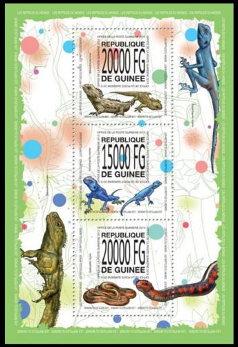 Poštové známky Guinea 2013 Obojživelníky a plazy Mi# 10077-79 Kat 22€