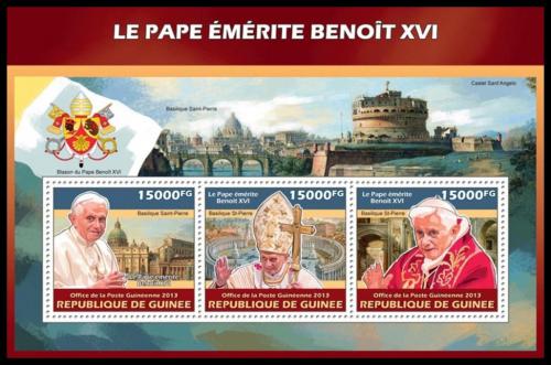 Poštové známky Guinea 2013 Papež Benedikt XVI. Mi# 10185-87 Kat 18€