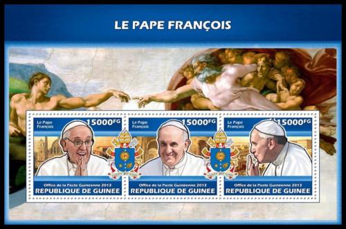Poštové známky Guinea 2013 Papež František Mi# 10189-91 Kat 18€