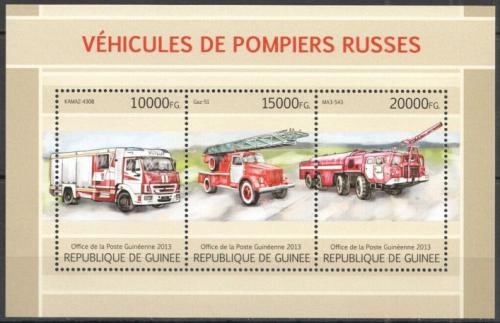 Poštové známky Guinea 2013 Ruská hasièská autá Mi# 9705-07 Kat 18€