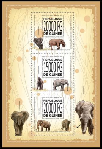 Poštové známky Guinea 2013 Slony Mi# 10097-99 Kat 22€