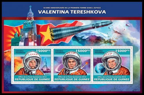 Poštové známky Guinea 2013 Valentina Tìreškovová Mi# 10161-63 Kat 18€