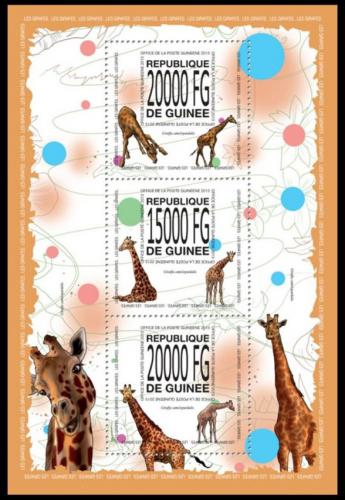 Poštové známky Guinea 2013 Žirafy Mi# 10085-87 Kat 22€