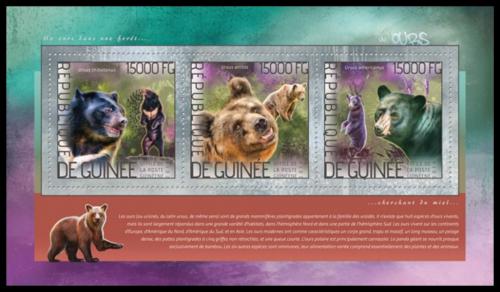 Poštové známky Guinea 2014 Medvede Mi# 10375-77 Kat 18€