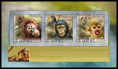 Poštové známky Guinea 2014 Opice Mi# 10395-97 Kat 18€