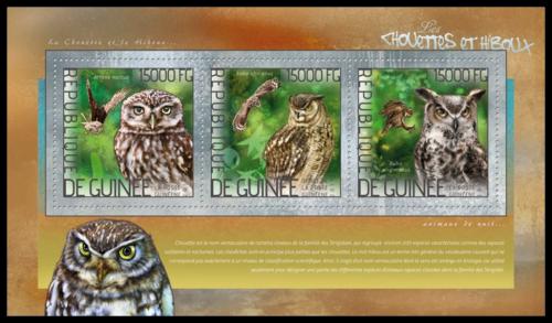 Poštové známky Guinea 2014 Sovy Mi# 10351-53 Kat 18€