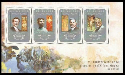 Poštové známky Guinea 2014 Umenie, Alfons Mucha Mi# 10822-25 Kat 20€