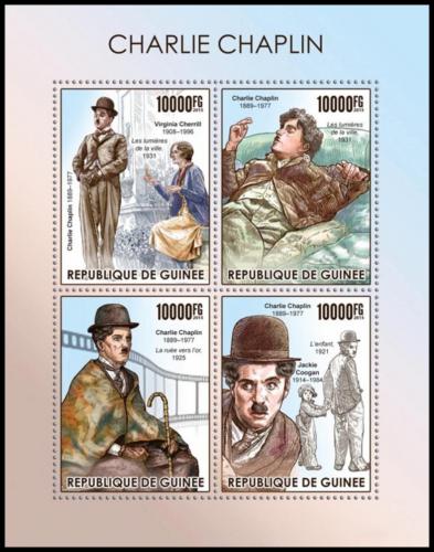 Poštové známky Guinea 2015 Charlie Chaplin Mi# 11328-31 Kat 16€