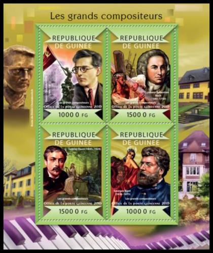 Poštové známky Guinea 2015 Hudební skladatelé Mi# 10967-70 Kat 20€