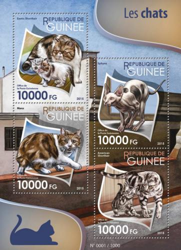 Poštové známky Guinea 2015 Maèky Mi# 11453-56 Kat 16€