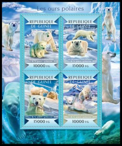 Poštové známky Guinea 2015 ¼adový medvede Mi# 10947-50 Kat 20€