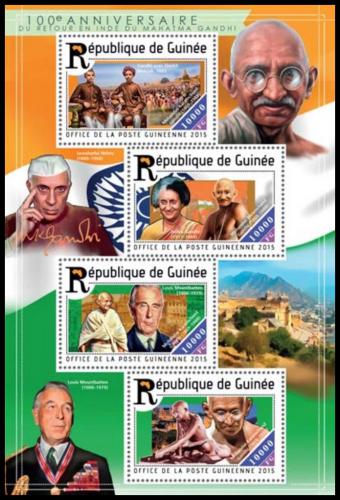 Poštové známky Guinea 2015 Mahátma Gándhí Mi# 11108-11 Kat 16€