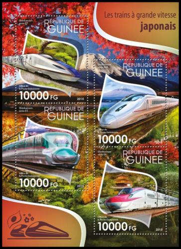 Poštové známky Guinea 2015 Moderní japonské lokomotívy Mi# 11478-81 Kat 16€