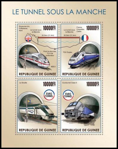 Poštové známky Guinea 2015 Moderní lokomotívy Mi# 11398-401 Kat 16€
