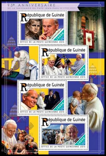 Poštové známky Guinea 2015 Papež Jan Pavel II. Mi# 11113-16 Kat 16€