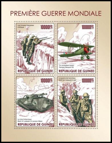 Poštové známky Guinea 2015 První svìtová válka Mi# 11348-51 Kat 16€