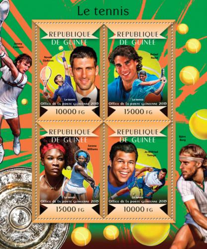 Poštové známky Guinea 2015 Slavní tenisti Mi# 10982-85 Kat 20€