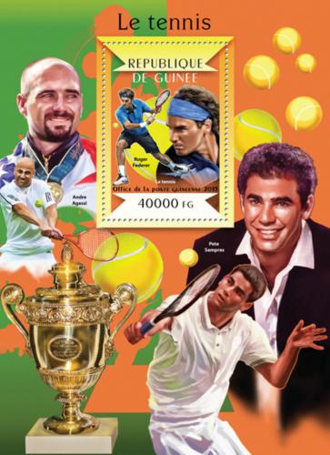 Poštové známky Guinea 2015 Slavní tenisti Mi# Block 2492 Kat 16€