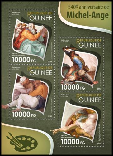 Poštové známky Guinea 2015 Umenie, Michelangelo Mi# 11488-91 Kat 16€