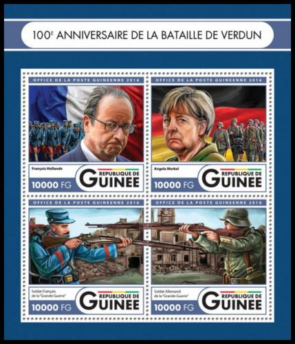 Poštové známky Guinea 2016 Bitka u Verdunu, 100. výroèie Mi# 11991-94 Kat 16€