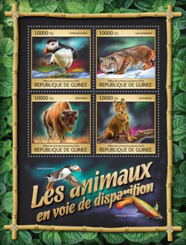 Poštové známky Guinea 2016 Chránìná fauna Mi# 11841-44 Kat 16€