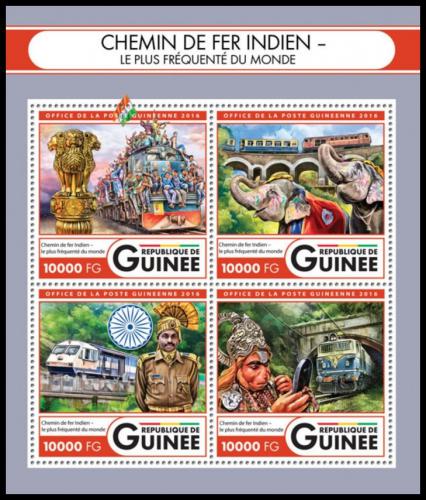 Poštové známky Guinea 2016 Indické lokomotívy Mi# 11966-69 Kat 16€