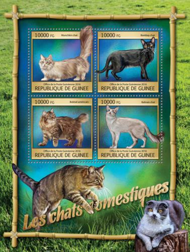 Poštové známky Guinea 2016 Maèky Mi# 11881-84 Kat 16€ 