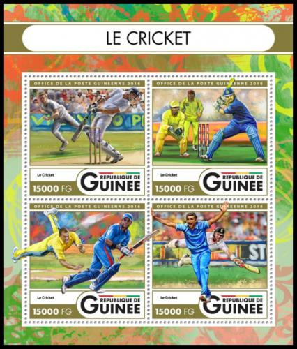 Poštové známky Guinea 2016 Kriket Mi# 12116-19 Kat 24€