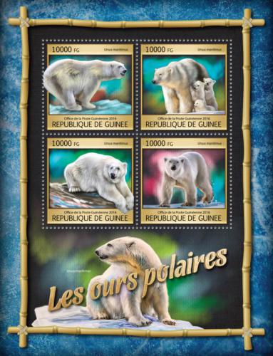 Poštové známky Guinea 2016 ¼adový medvìd Mi# 11871-74 Kat 16€