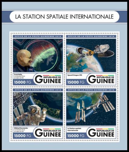 Poštové známky Guinea 2016 Mezinárodní vesmírná stanice Mi# 12106-09 Kat 24€