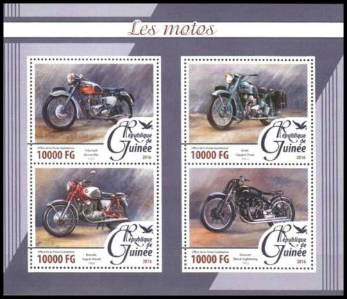 Potov znmky Guinea 2016 Motocykle Mi# 11691-94 Kat 16