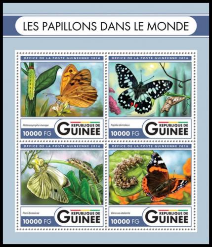 Poštové známky Guinea 2016 Motýle Mi# 11926-29 Kat 16€