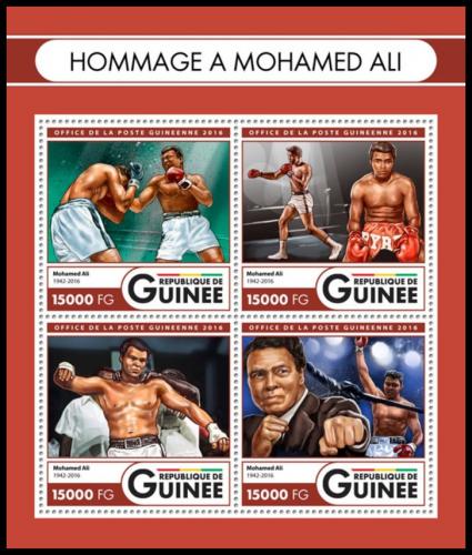 Poštové známky Guinea 2016 Muhammad Ali, box Mi# 12126-29 Kat 24€