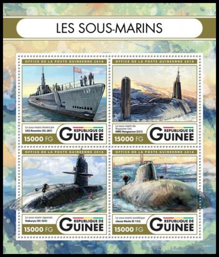 Potov znmky Guinea 2016 Ponorky Mi# 12091-94 Kat 24 - zvi obrzok