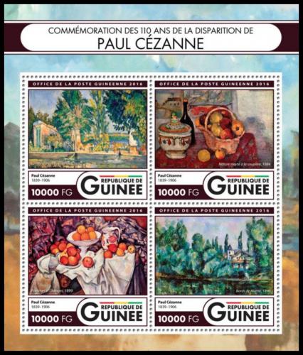 Poštové známky Guinea 2016 Umenie, Paul Cézanne Mi# 11986-89 Kat 16€