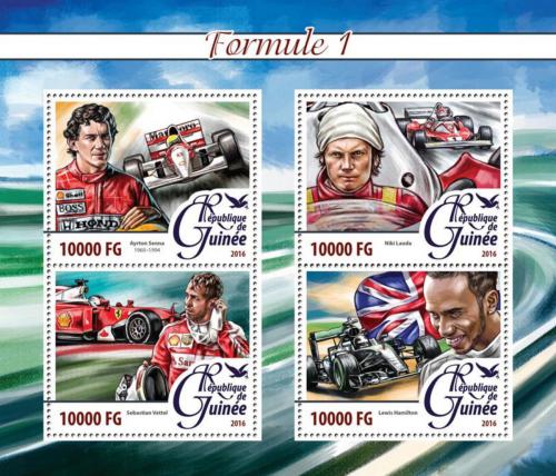 Poštové známky Guinea 2016 Závodníci Formule 1 Mi# 11701-04 Kat 16€
