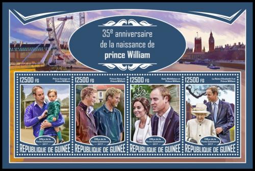 Poštové známky Guinea 2017 Princ William Mi# 12501-04 Kat 20€