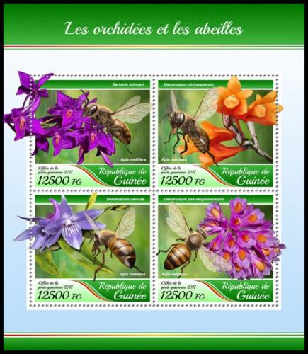 Poštové známky Guinea 2017 Vèely a orchideje Mi# 12540-43 Kat 20€