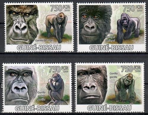 Poštové známky Guinea-Bissau 2009 Gorily Mi# 4178-81 Kat 12€