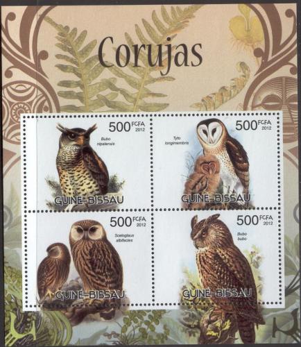 Poštové známky Guinea-Bissau 2012 Sovy Mi# Mi# 6057-60 Kat 8€