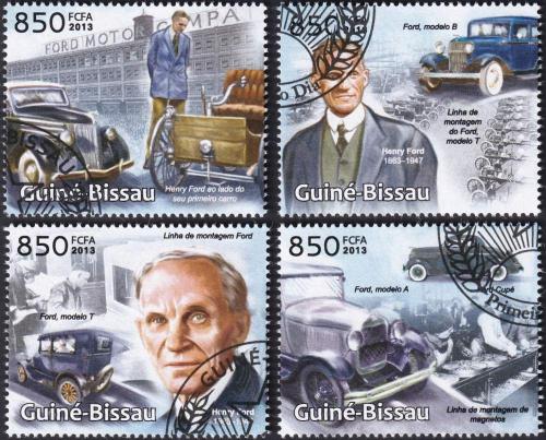 Potov znmky Guinea-Bissau 2013 Automobily Ford 2B Mi# 6457-60 Kat 14