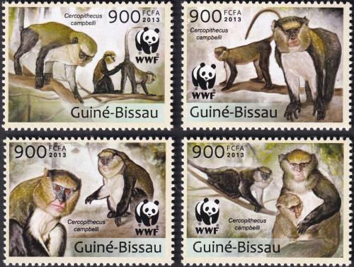 Potov znmky Guinea-Bissau 2013 Kokodan Campbellv, WWF 1B Mi# 6644-47 Kat 12