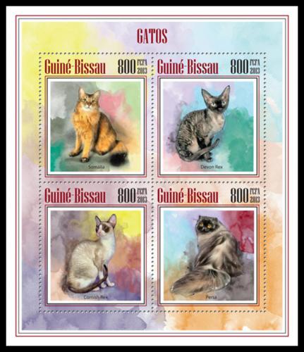 Poštové známky Guinea-Bissau 2013 Maèky Mi# 7006-09 Kat 13€