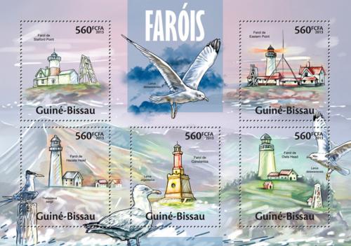Poštové známky Guinea-Bissau 2013 Majáky Mi# 6676-80 Kat 11€