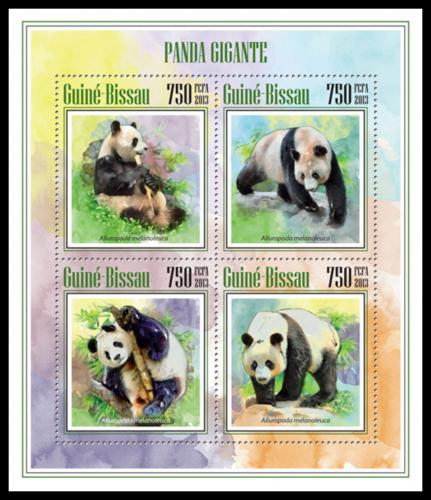 Poštové známky Guinea-Bissau 2013 Pandy Mi# 7001-04 Kat 12€