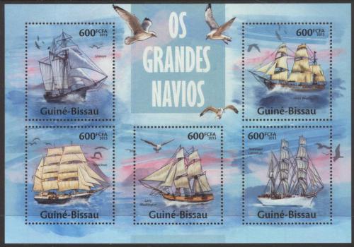 Poštové známky Guinea-Bissau 2013 Plachetnice Mi# 6718-22 Kat 12€